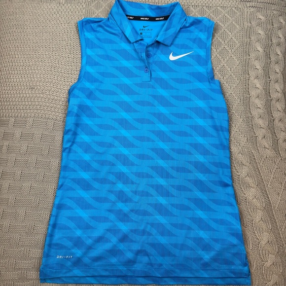 Nike Tops - Nike Women’s Golf Blue Performance Sleeveless Polo Shirt ~ Small